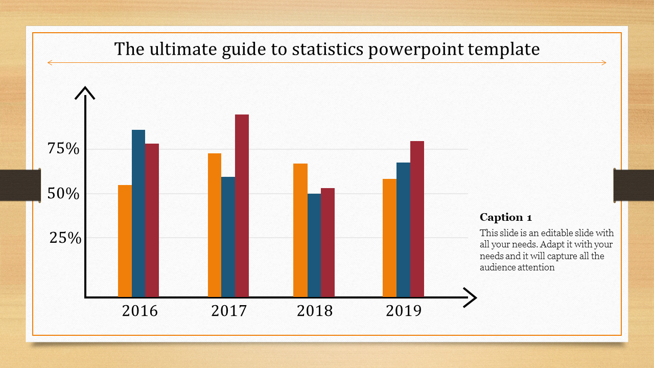 Statistics PPT Free Download Slide - Multicolor Bar Chart